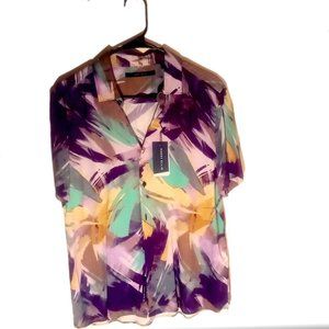 Perry Ellis "Painterly" Casual Button Down